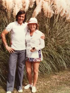 Blanche with Ilie Nastase after playing tennis